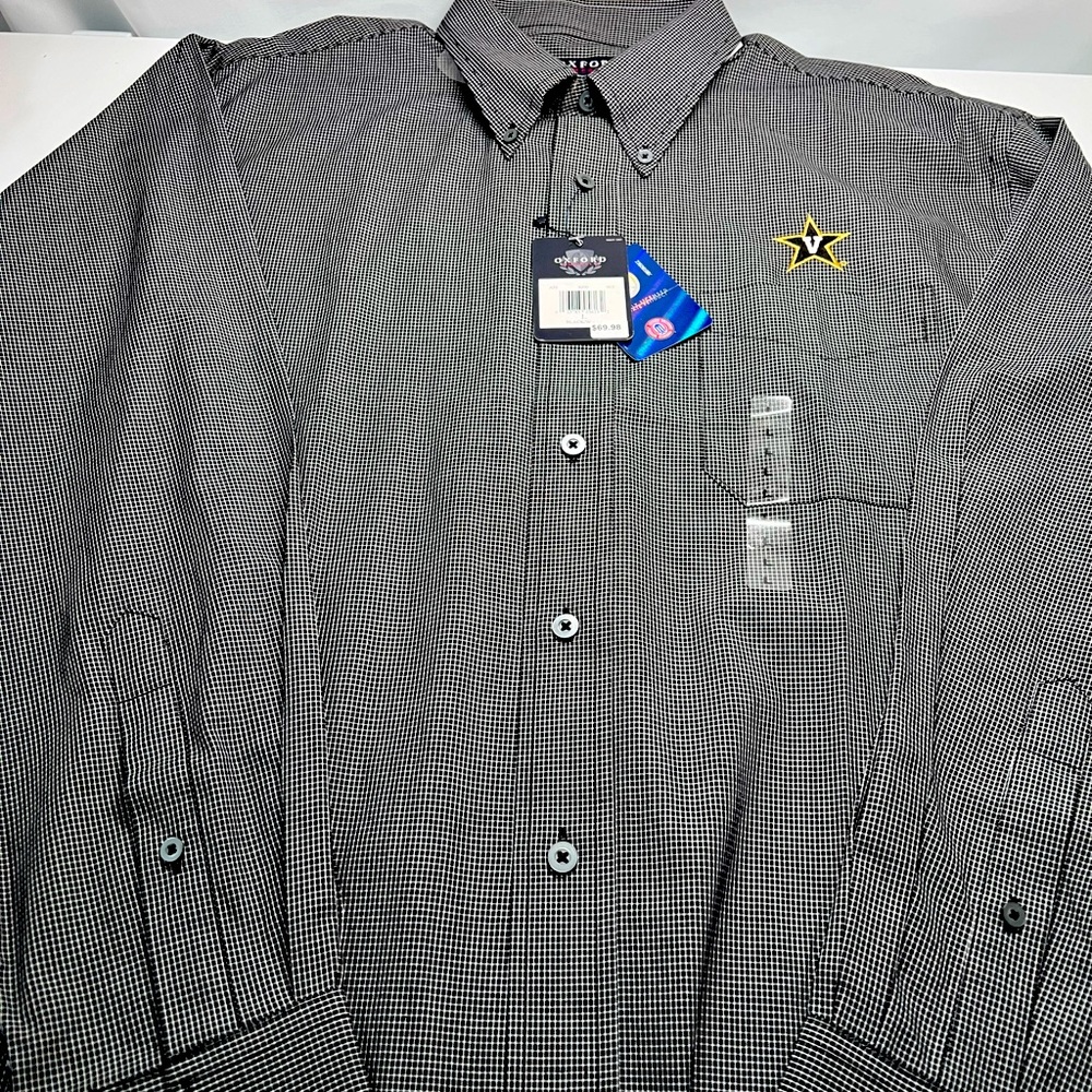 Vanderbilt Button Down Oxford Long Sleeve Checked Large Collegiate Shirt